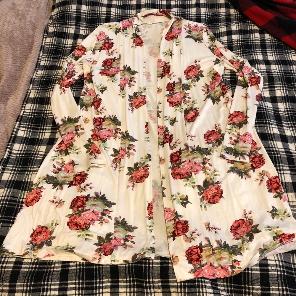 Long Floral Cardigan